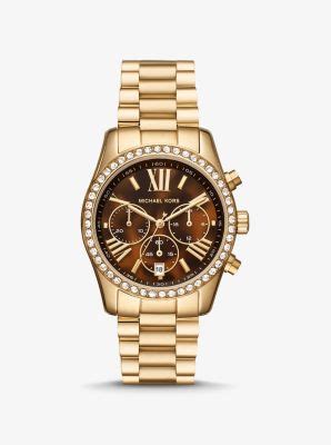 lexington pavé gold tone watch.